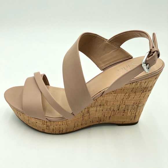 Franco Sarto Blush/Nude Wedge Heel Sandals Size 10 - Picture 10 of 13